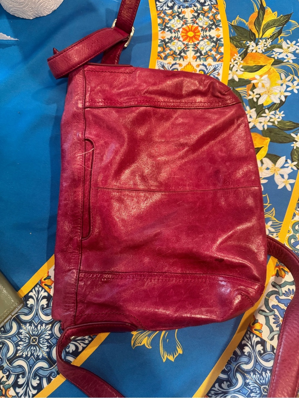 HOBO Raspberry Red Leather Shoulder Bag - Picture 4 of 7